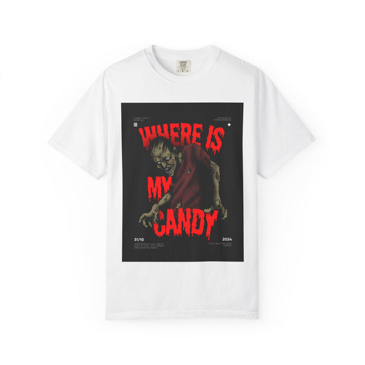T-Shirt, Unisex Graphic Tee, Horror Theme Apparel, Perfect for Trick-or-Treating, Halloween Costume Shirt